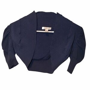 Ambiance Navy Ribbed Women's Shrug